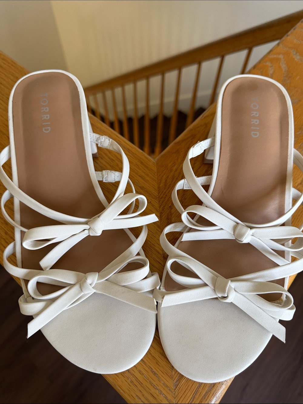 torrid White Strappy Bow Slide Mules
